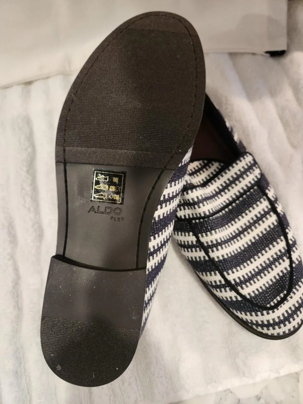 Aldo New Waterfront - Navy Woven - Mens New Stripped Shoe US 10 - Picture 1 of 2
